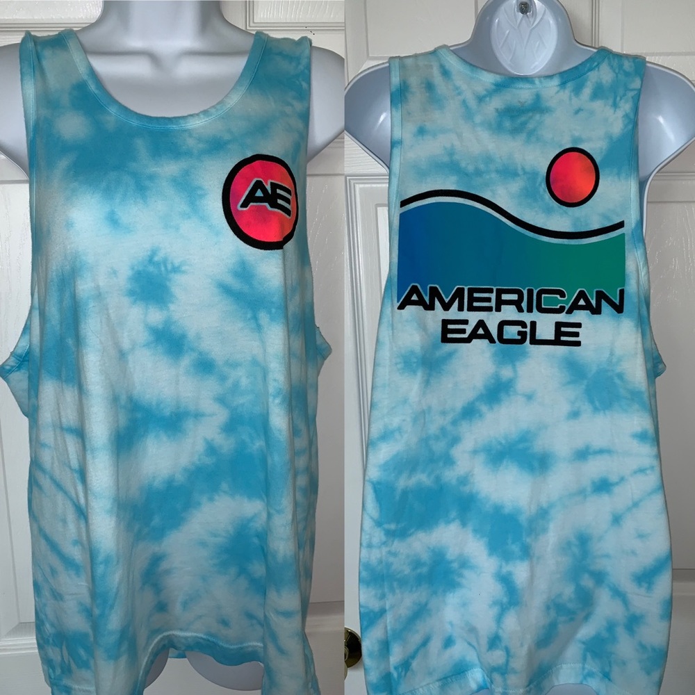 💖American Eagle Sky blue muscle tee